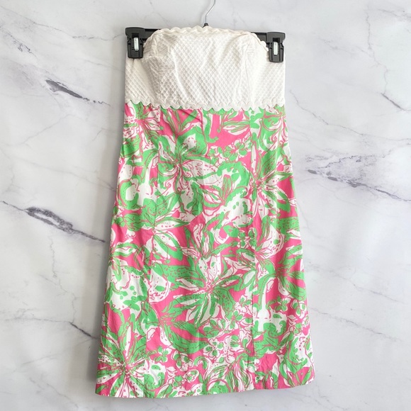 Lilly Pulitzer Franco Strapless Dress Size 00 Forgot My Trunks - Picture 3 of 9